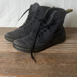 Dr. Martens Charcoal Canvas Lace-Up Boots